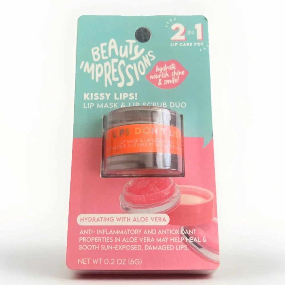 Beauty Impressions Kissy Lips Mask & Scrub Duo Viral TikTok Hydrating Aloe New
